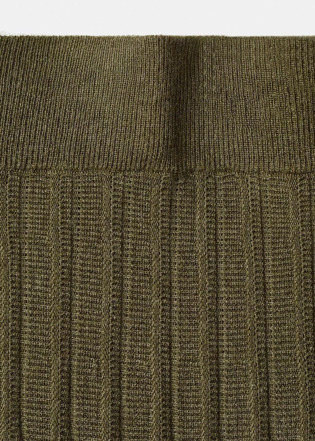 Khaki Pleated Knit Skirt, 0201_37, medium