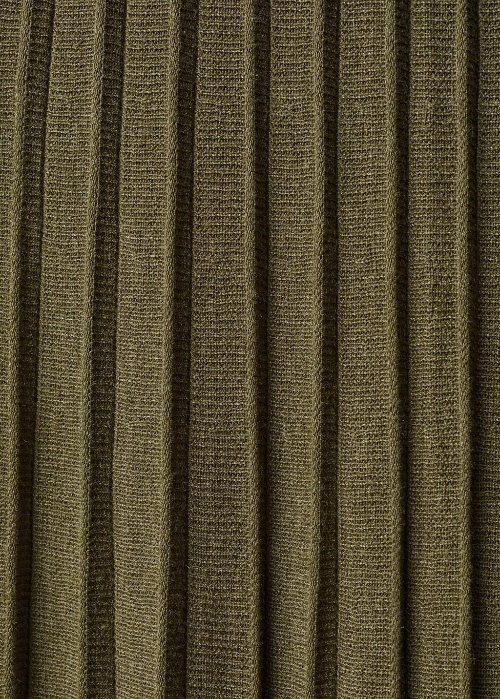 Khaki Pleated Knit Skirt, 0201_37, large image number 5