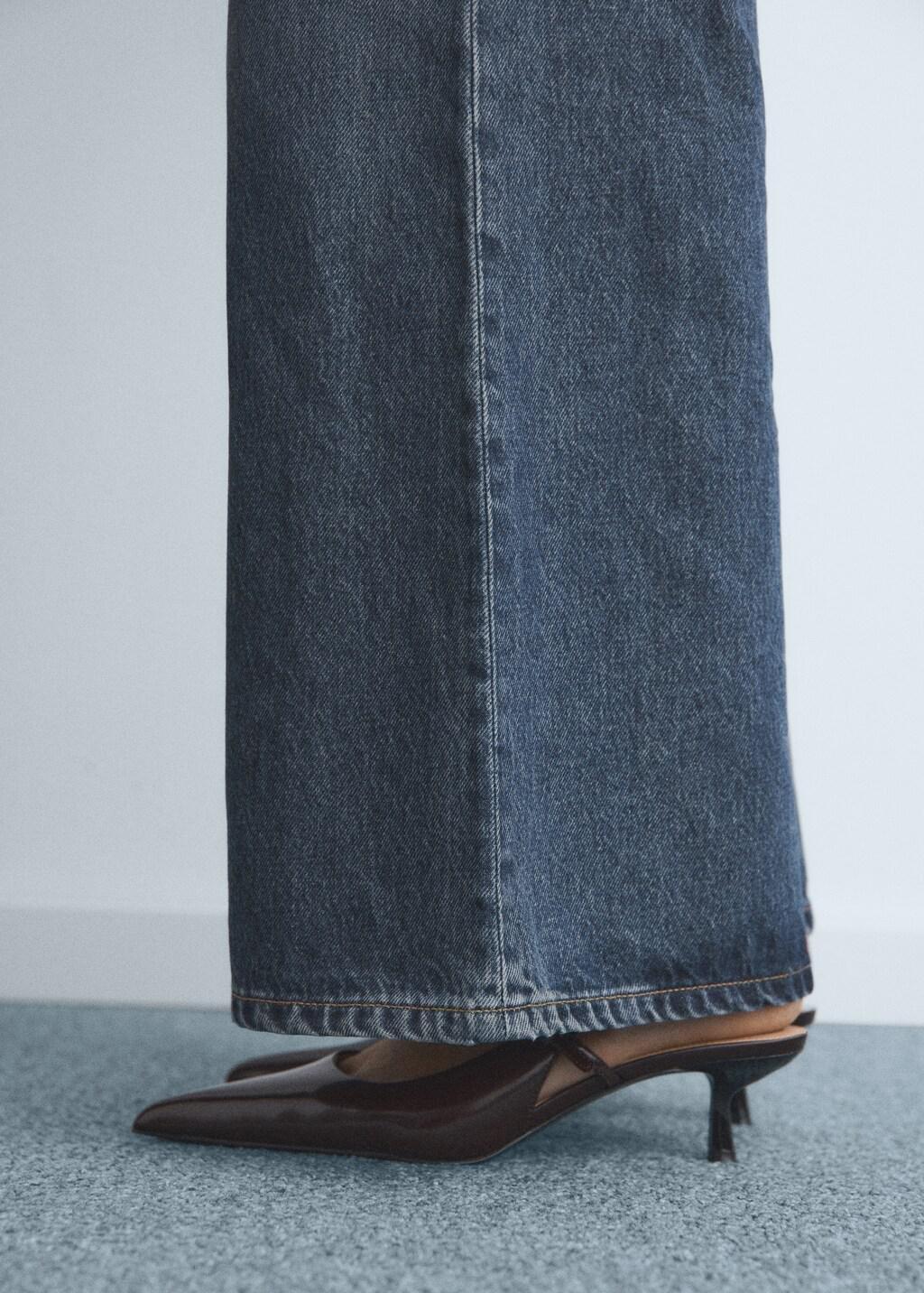 Blue High-Waisted Wide-Leg Jeans, Open Blue, large image number 6