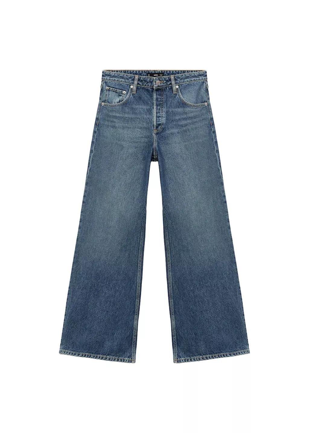 Blue High-Waisted Wide-Leg Jeans, Open Blue, large image number 7