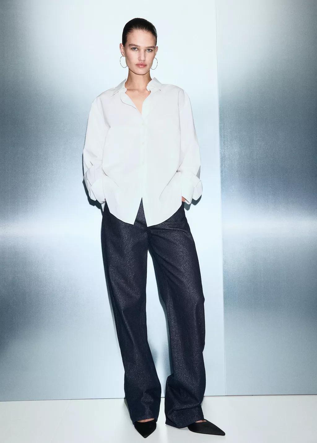 OPEN BLUE Shiny straight-leg jeans, 0201_TO, large image number 0