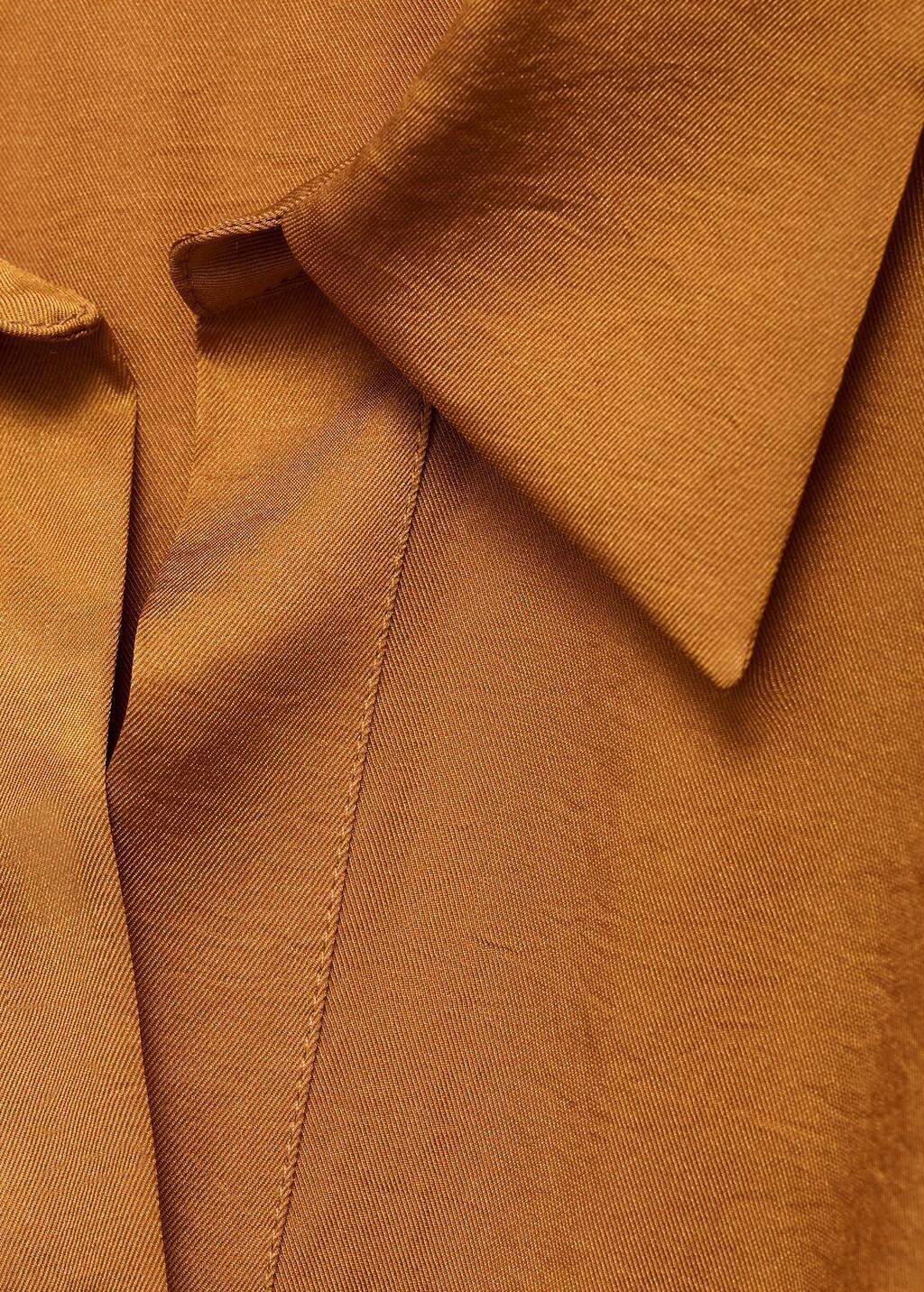 MEDIUM YELLOW Cross-over satin blouse, Medium Yellow, large image number 1