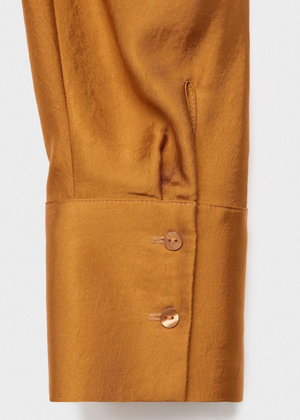 MEDIUM YELLOW Cross-over satin blouse, Medium Yellow, large image number 4