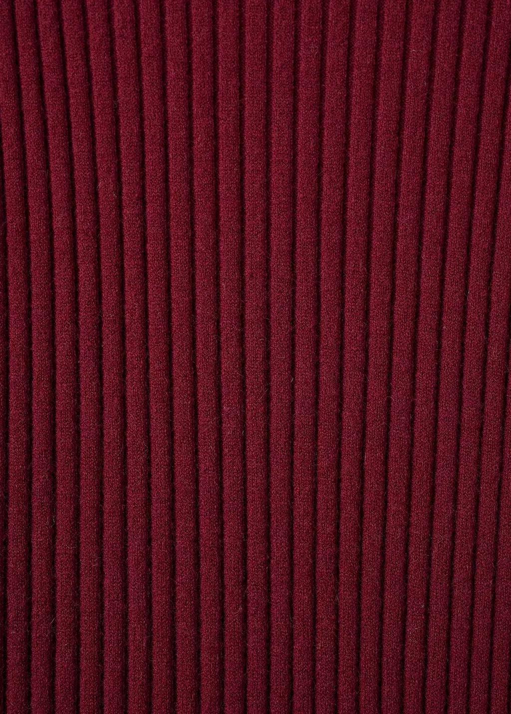 DARK RED Perkins-neck ribbed dress, 0201_77, large image number 1