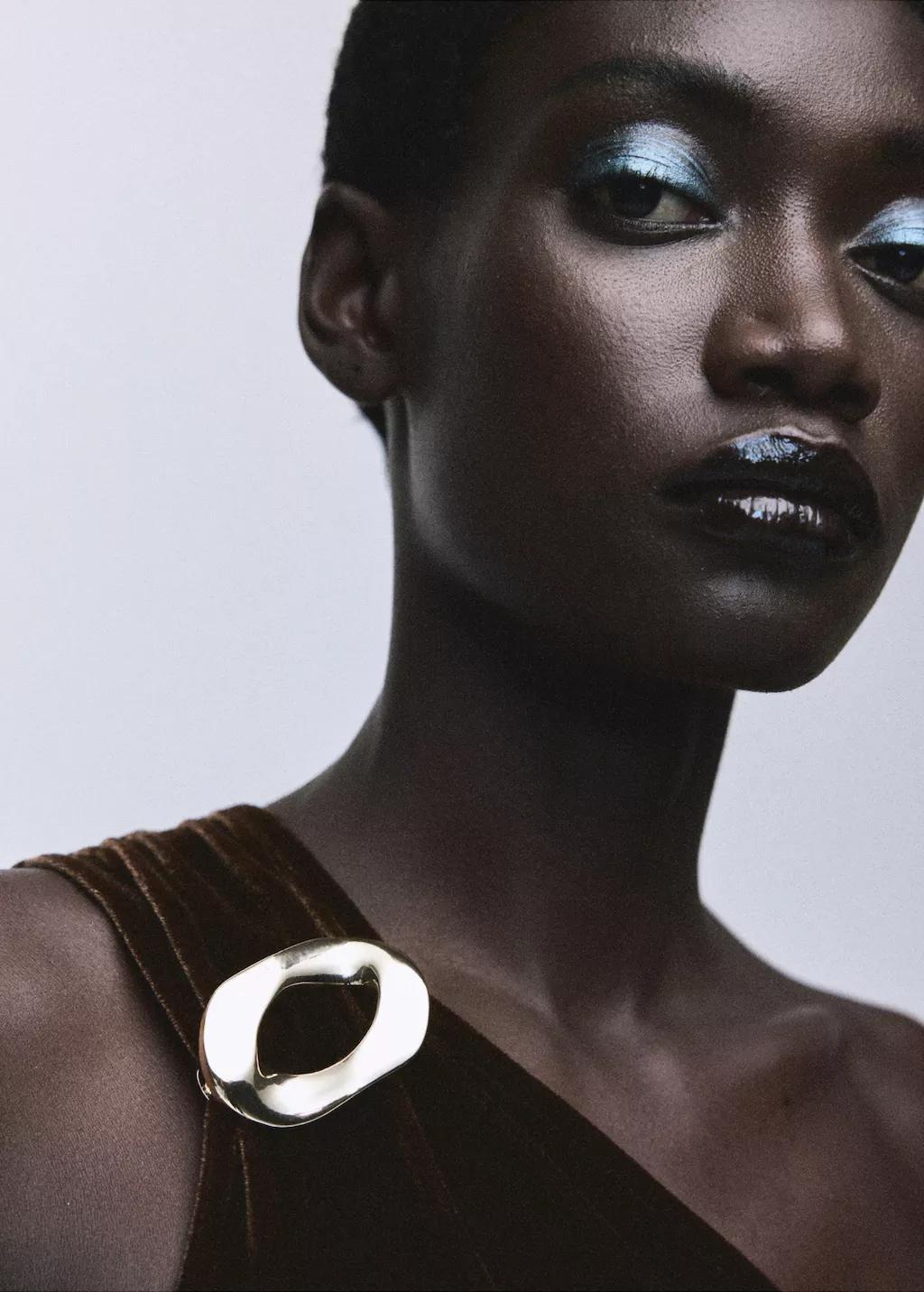 BROWN Velvet jumpsuit with metallic detail, 0201_30, large image number 4