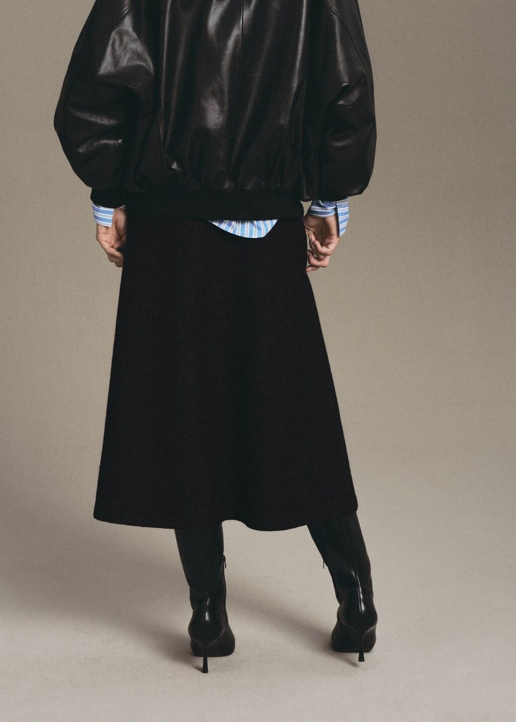 GREY A-line wool skirt, Grey, large image number 2