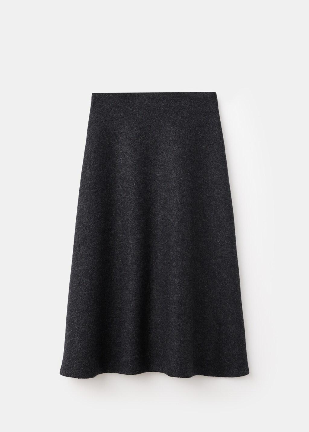 GREY A-line wool skirt, Grey, large image number 6
