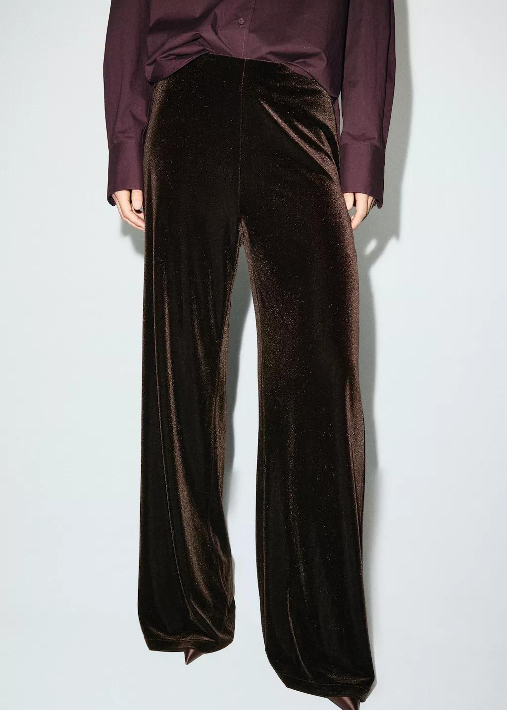 BROWN Velvet wide-leg trousers, 0201_30, large image number 3