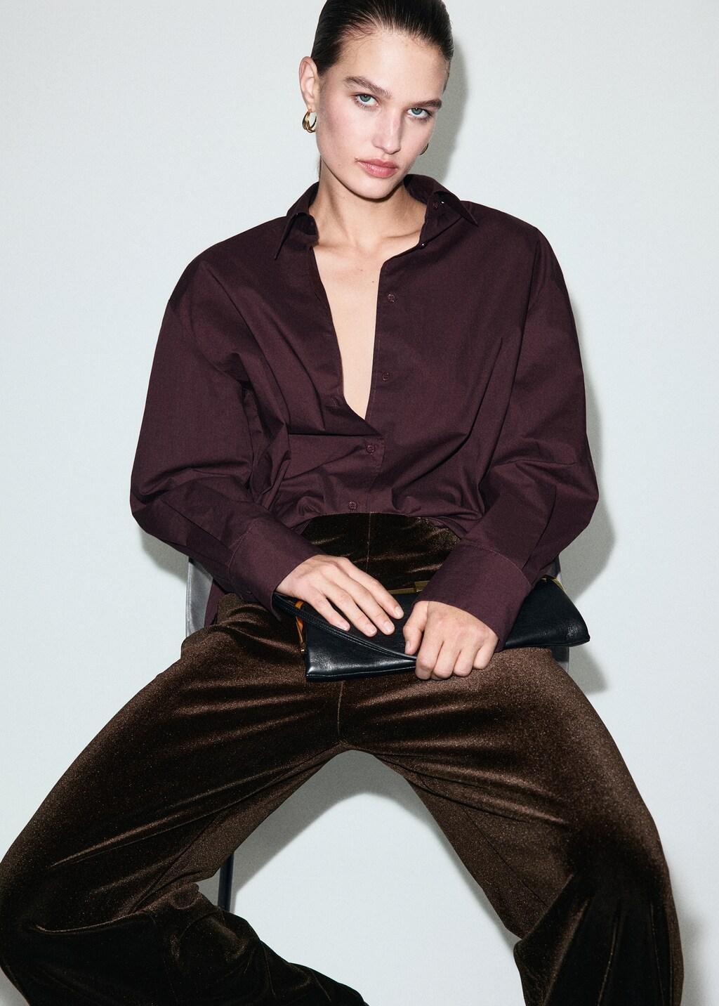 BROWN Velvet wide-leg trousers, 0201_30, large image number 4