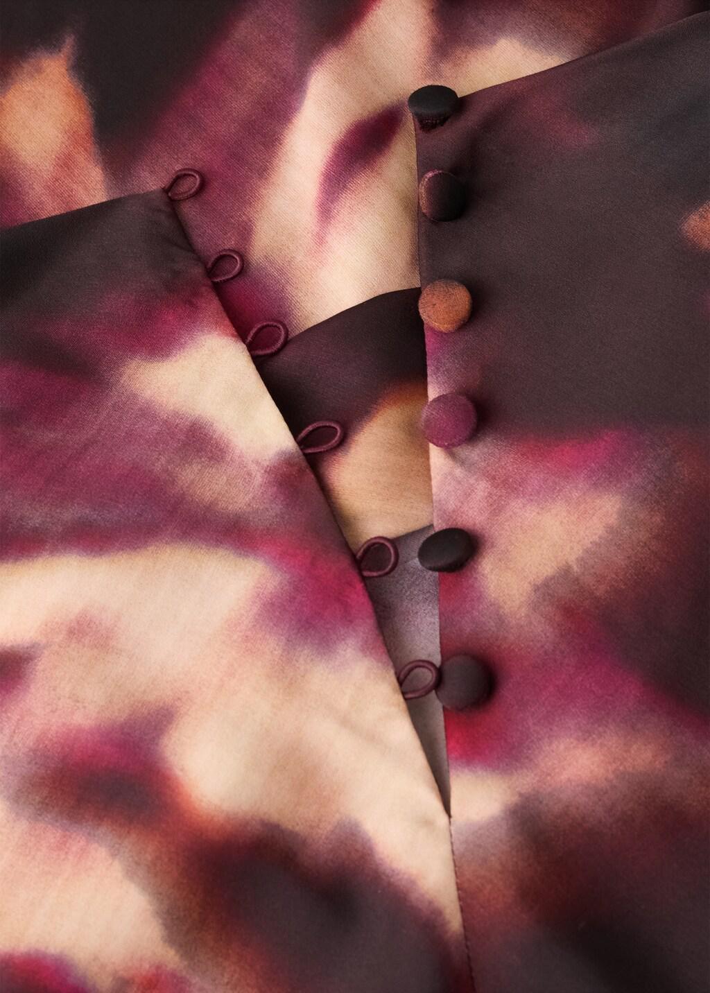 Red Tie-Dye Turtleneck Blouse, Dark Red, large image number 1