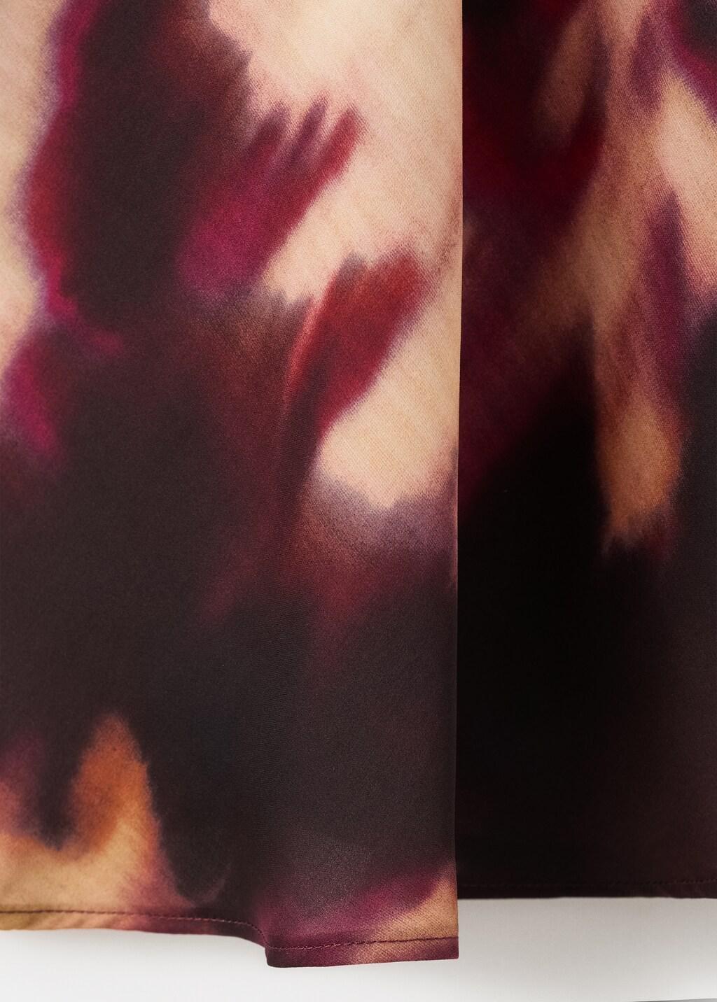 Red Tie-Dye Turtleneck Blouse, Dark Red, large image number 5