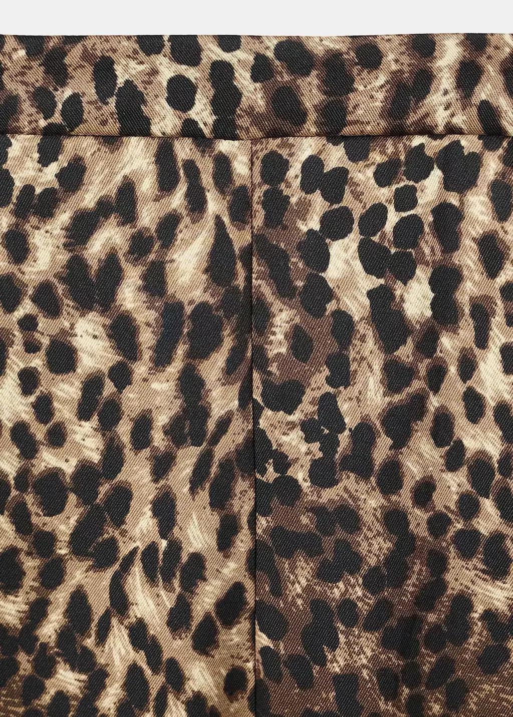 Brown Leopard-print satin trousers, Brown, large image number 1