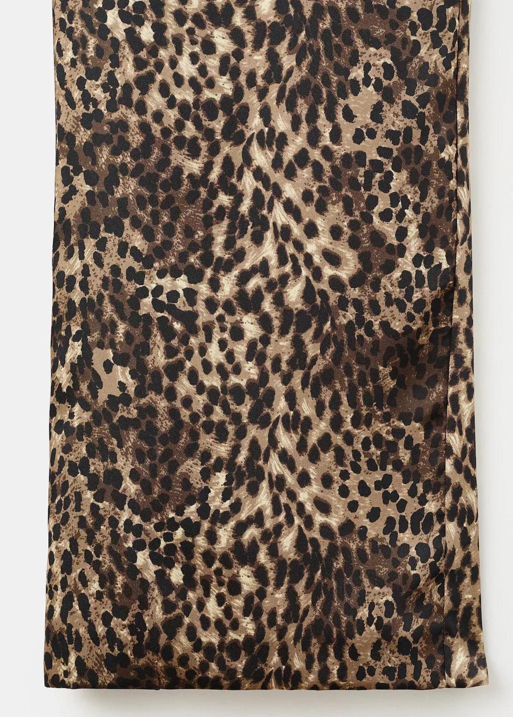 Brown Leopard-print satin trousers, Brown, large image number 5