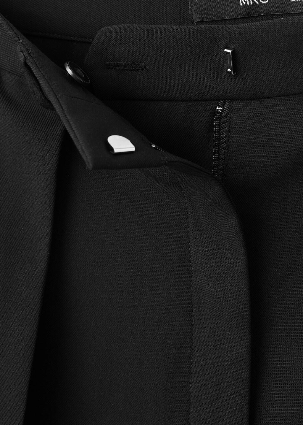 BLACK Wide-leg mid-rise pleated trousers, Black, medium