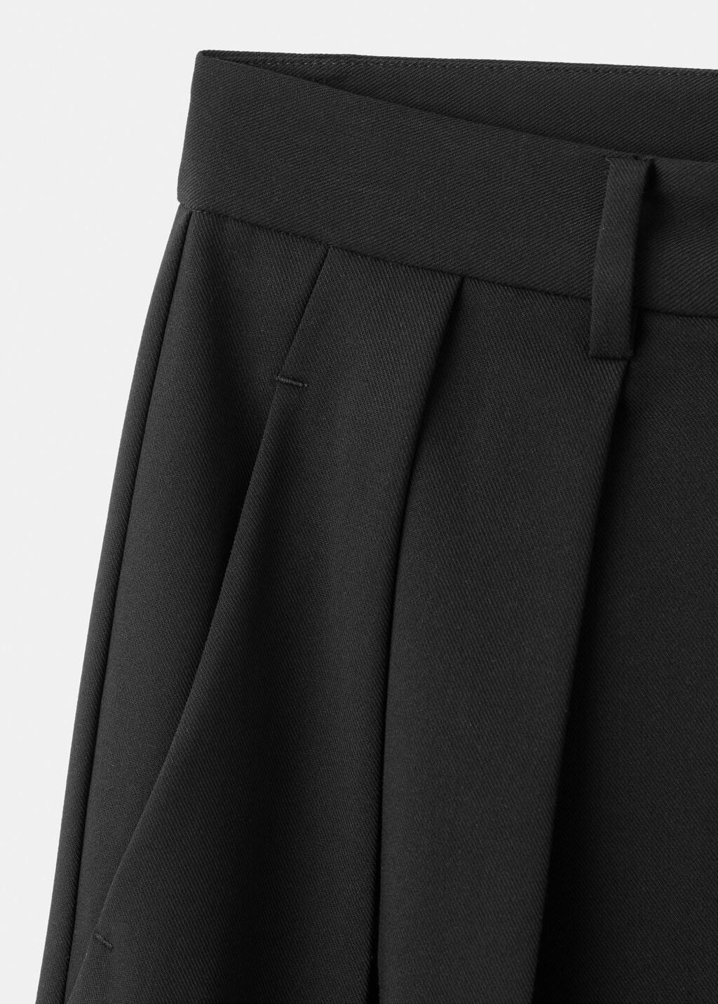 BLACK Wide-leg mid-rise pleated trousers, Black, large image number 5