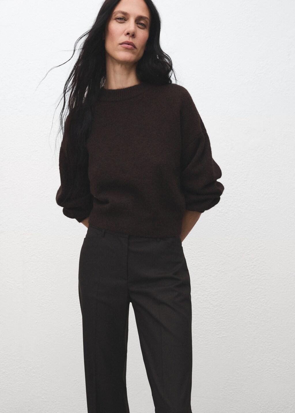 BROWN Mid-rise flare trousers, Brown, large image number 4