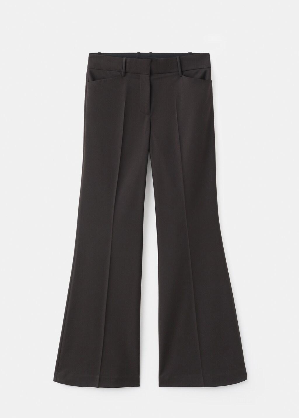 BROWN Mid-rise flare trousers, Brown, large image number 6