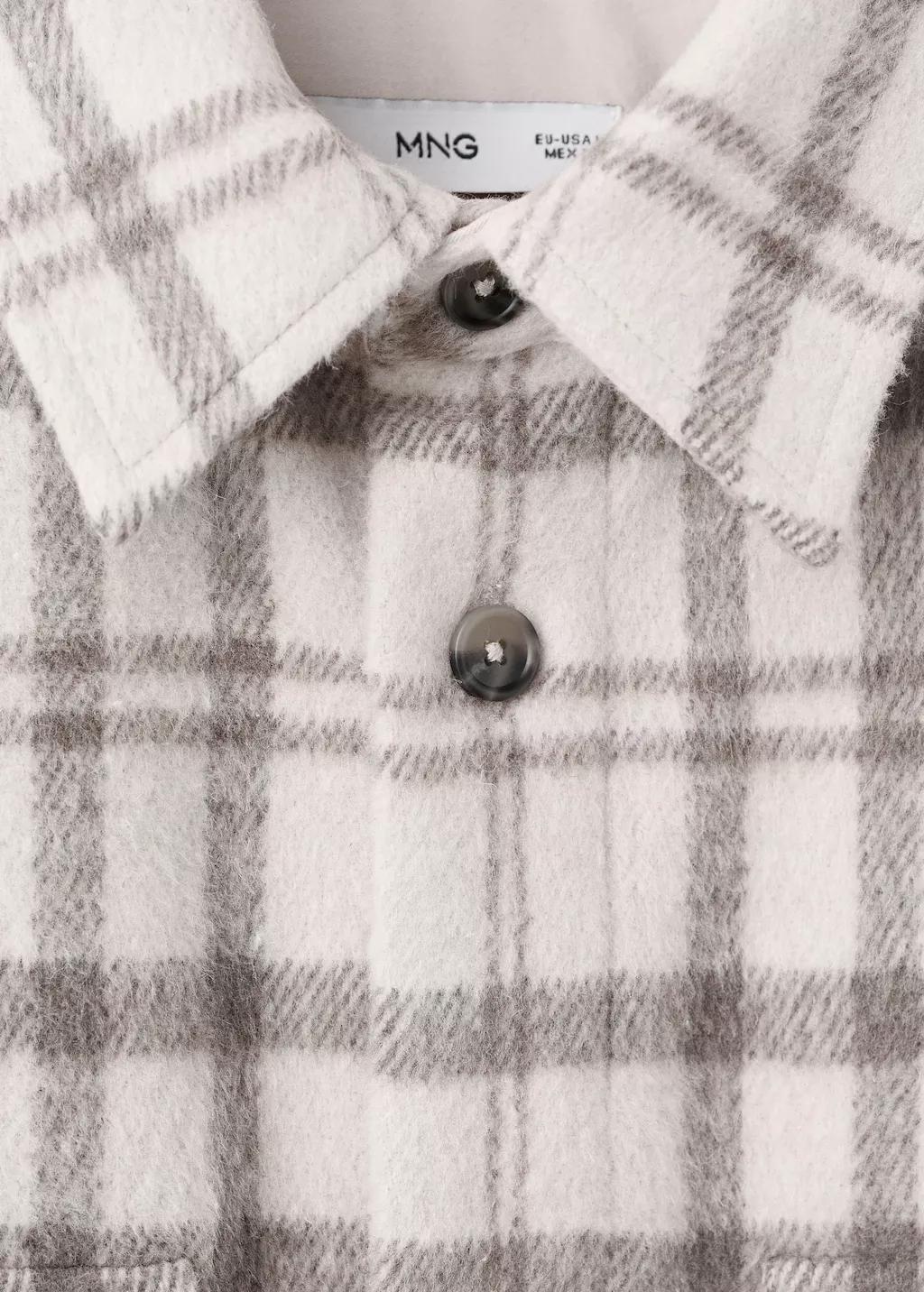 Beige Check Flannel Overshirt, Light Beige, large image number 1