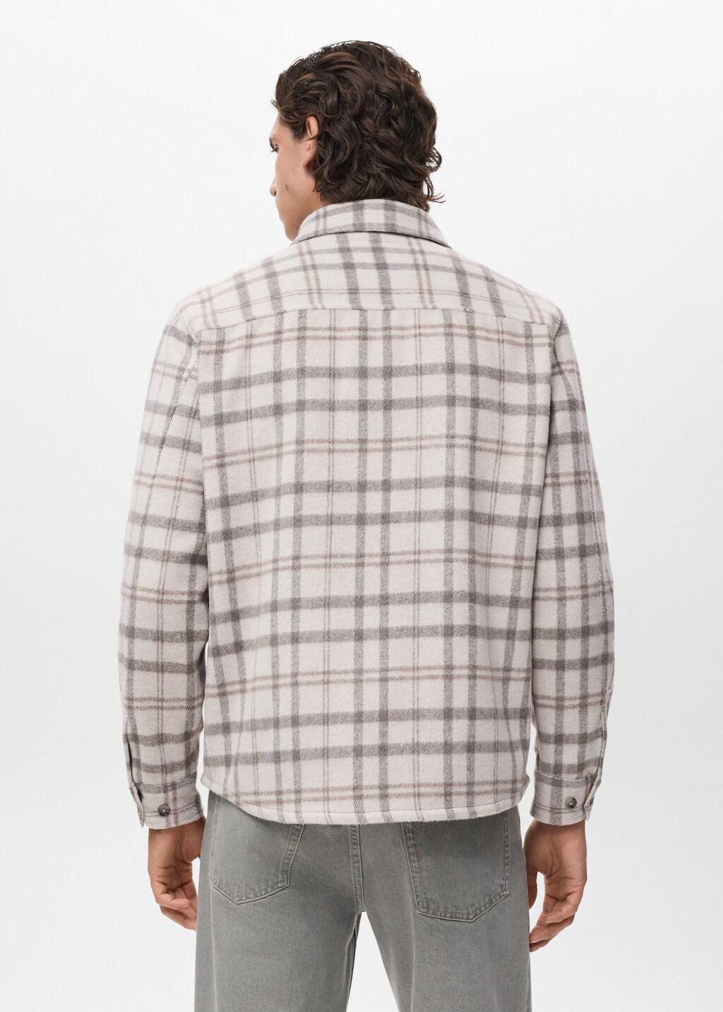 Beige Check Flannel Overshirt, Light Beige, large image number 2