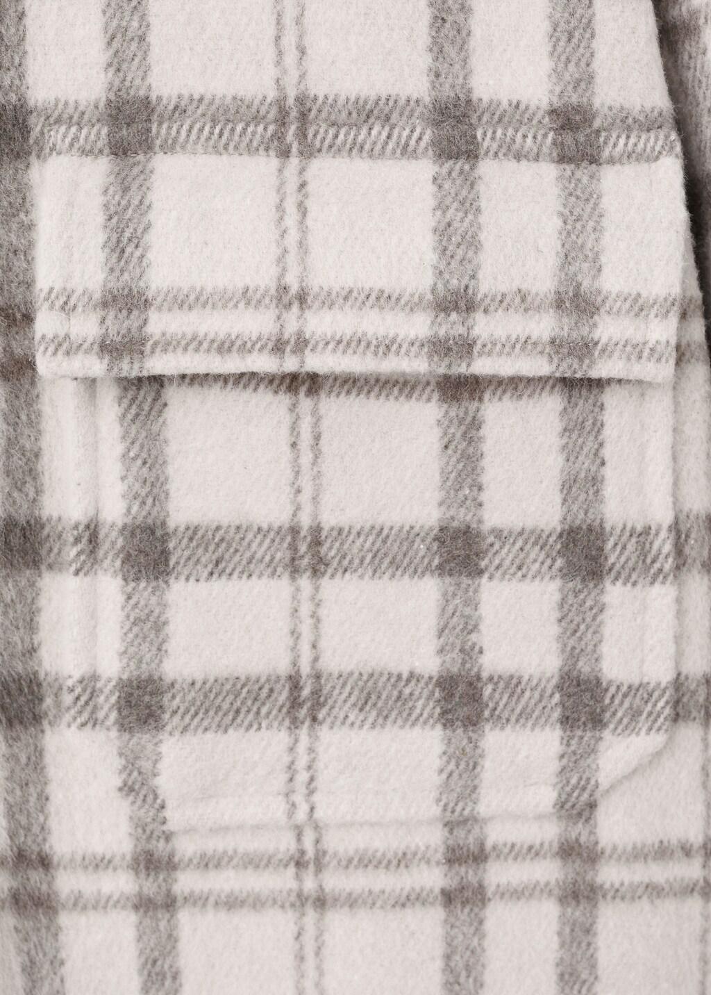 Beige Check Flannel Overshirt, Light Beige, large image number 5
