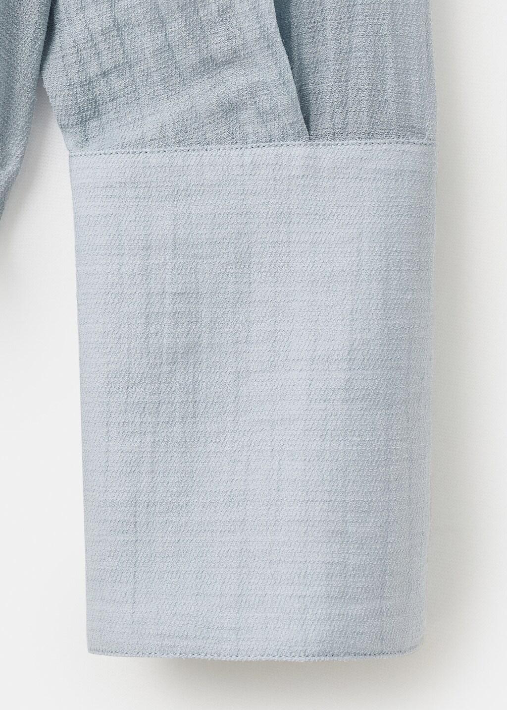 Blue Embroidered Lyocell Blouse, 0201_52, large image number 5