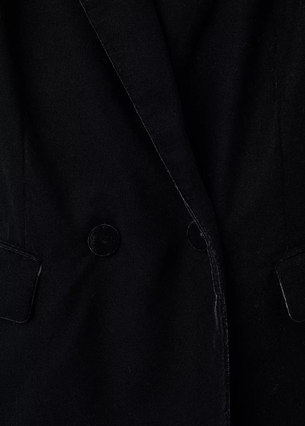 BLACK Double-breasted velvet jacket, 0201_99, large image number 1