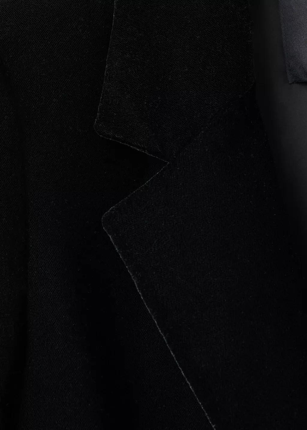 BLACK Double-breasted velvet jacket, 0201_99, large image number 5