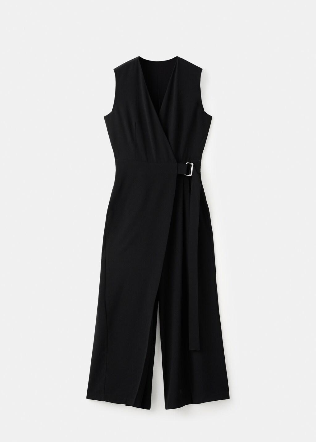 BLACK Belt wrap jumpsuit, Black, large image number 6