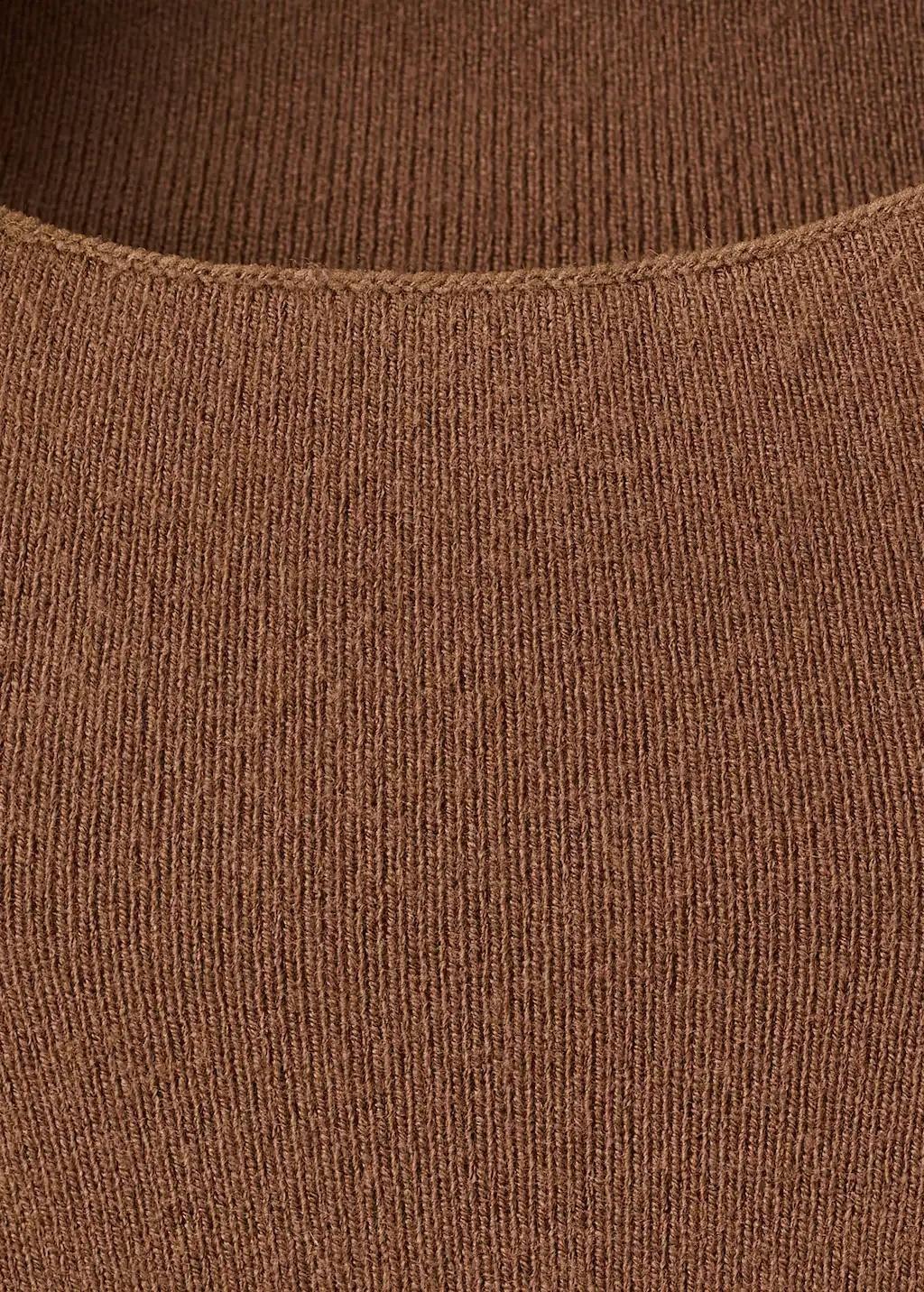 DARK BROWN High collar sweater, Dark Brown, large image number 1