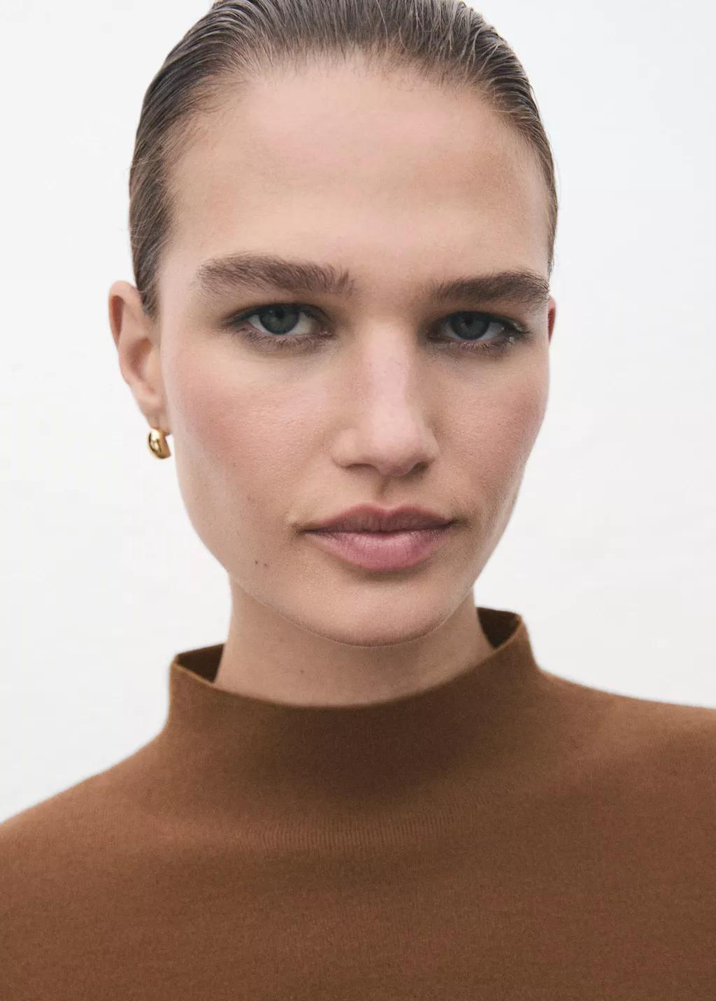 DARK BROWN High collar sweater, Dark Brown, large image number 6