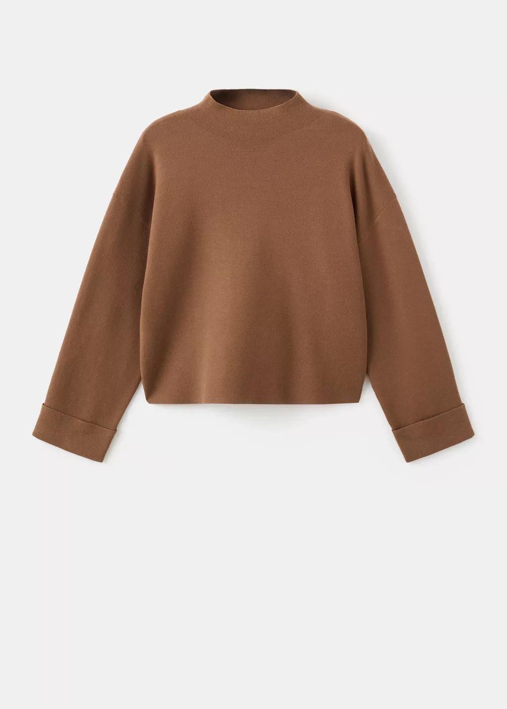 DARK BROWN High collar sweater, Dark Brown, large image number 8