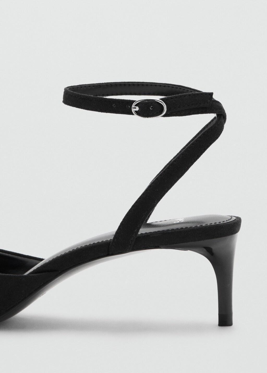 Black Kitten-Heel Pom-Pom Shoes, Black, medium