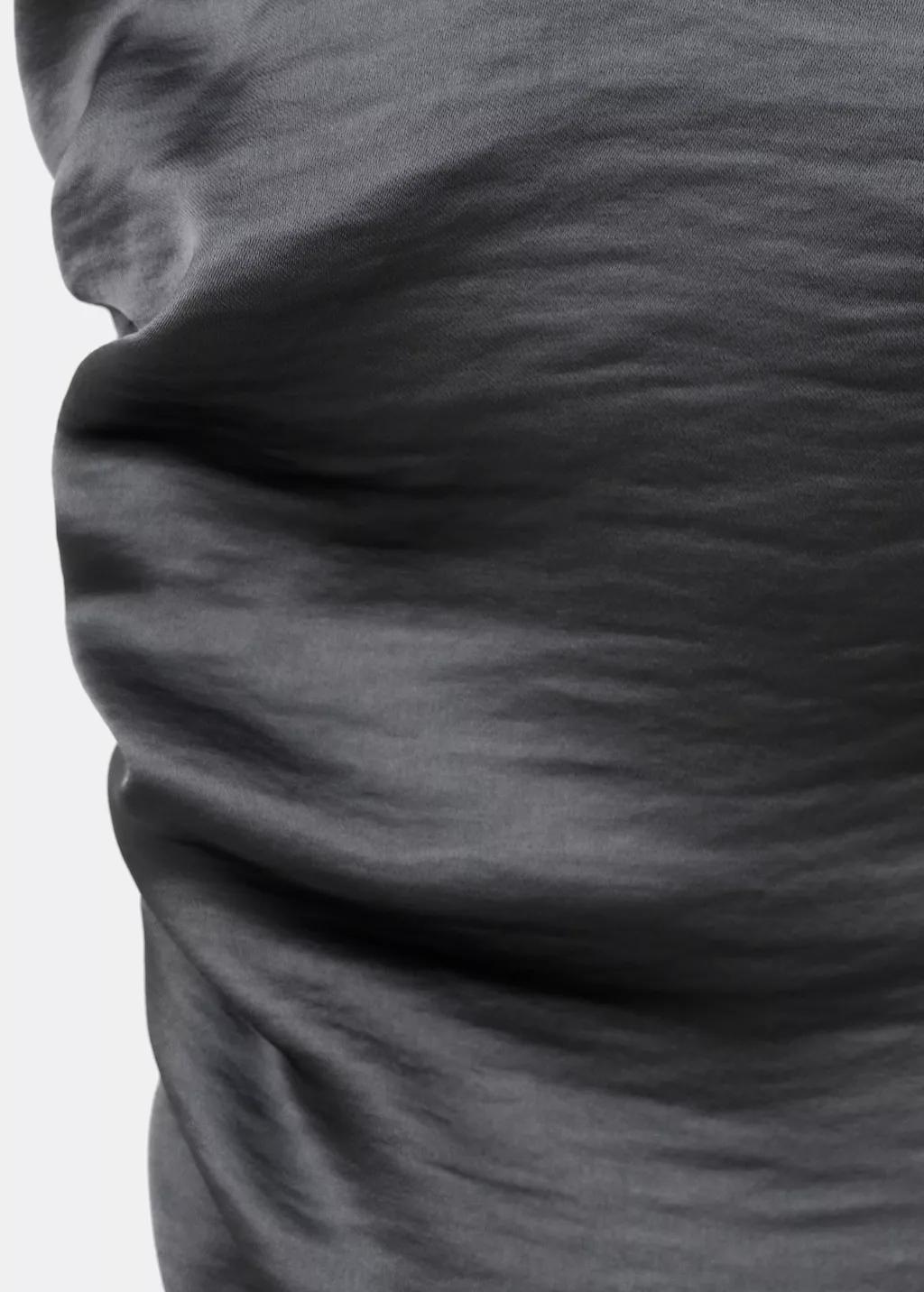 Grey Satin Dress With Creased Effect, Grey, large image number 1