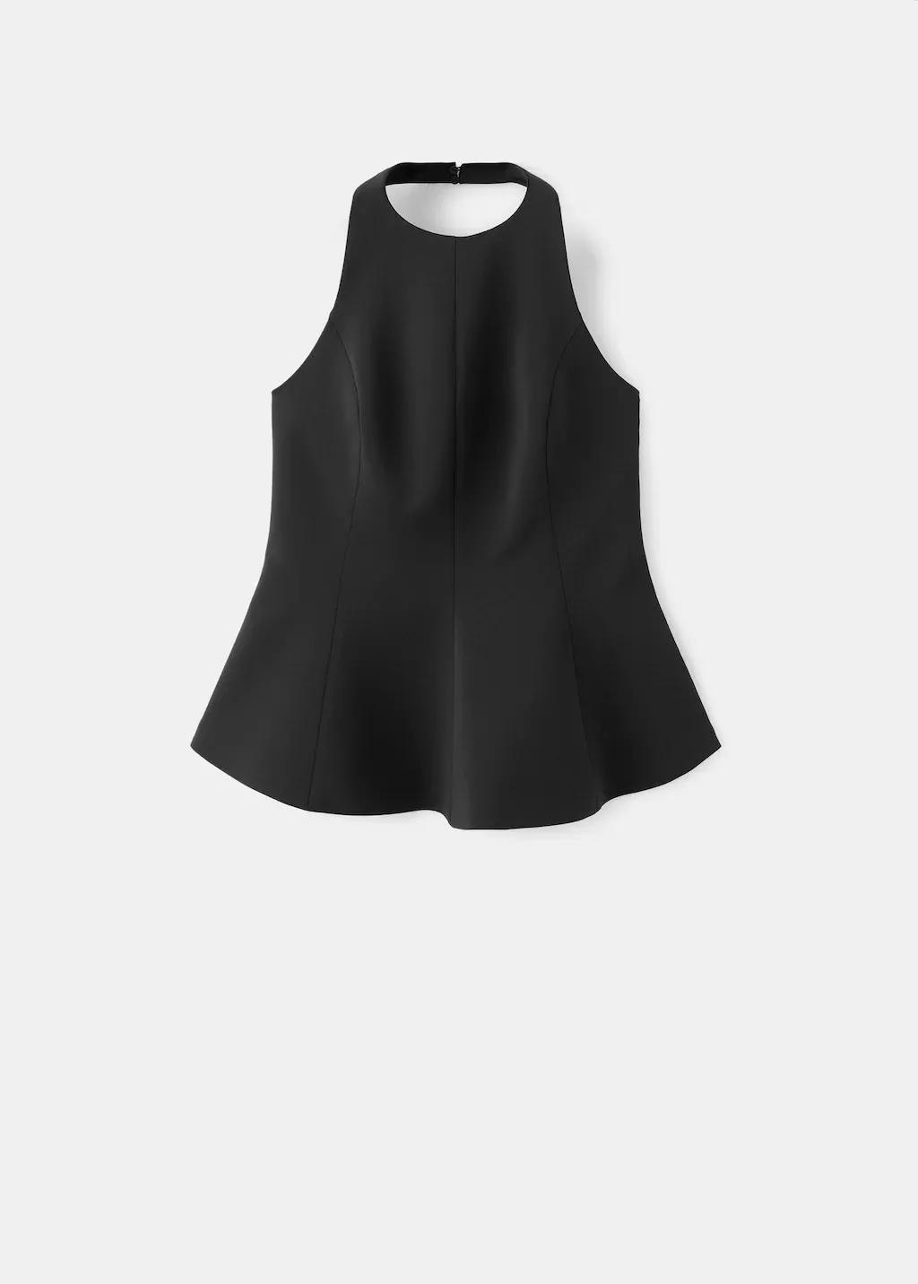 BLACK Peplum top with halter neck, Black, large image number 6