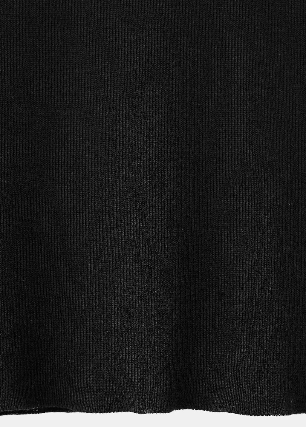 Black Knitted Top With Metallic Flower, Black, large image number 5