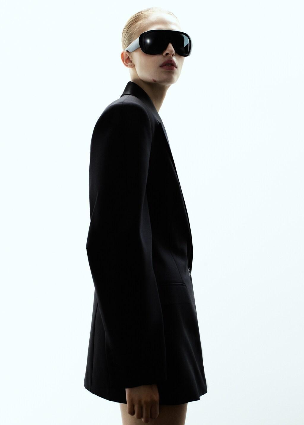 Black Blazer-Style Dress, Black, large image number 3