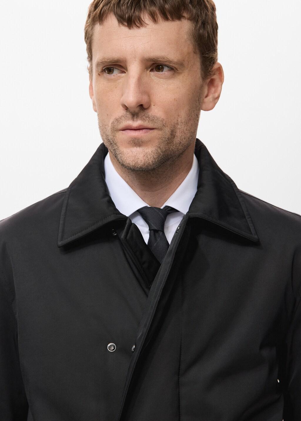 Black Water-Repellent Jacket With Pockets, Black, large image number 4