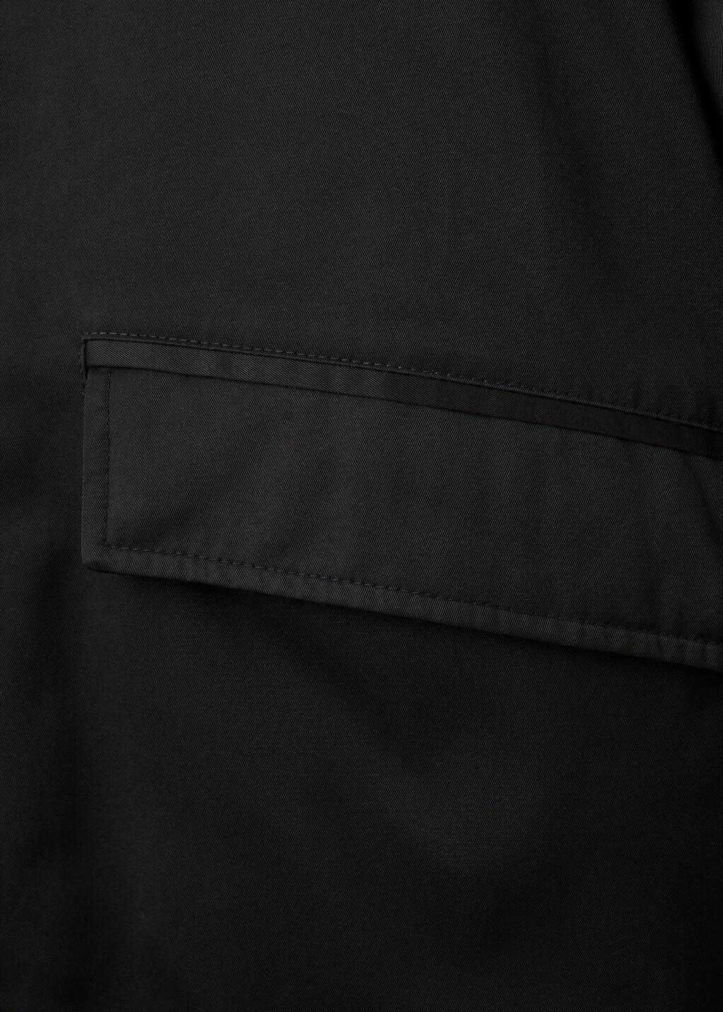 Black Water-Repellent Jacket With Pockets, Black, large image number 5