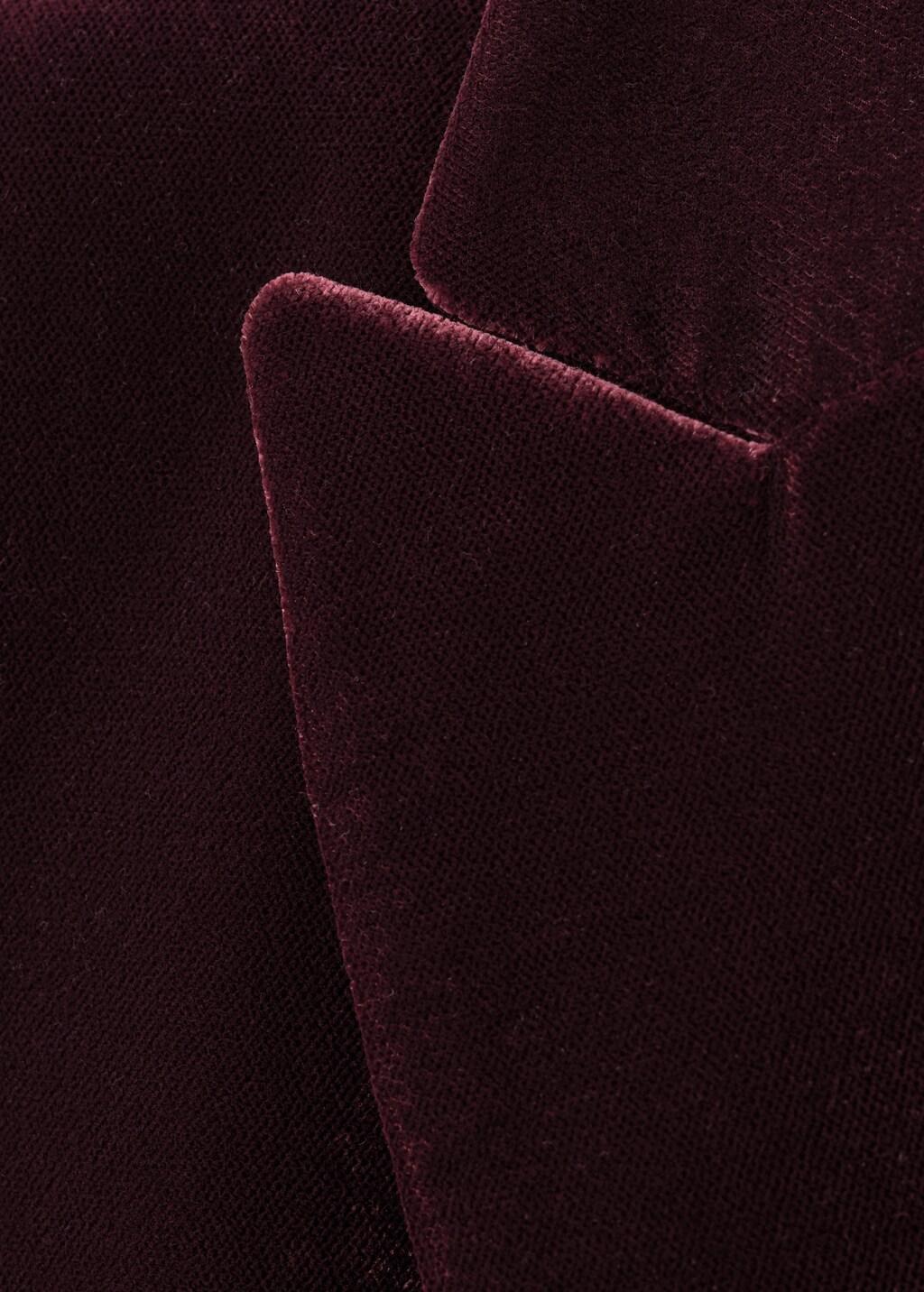 Red Structured Velvet Blazer, 0201_76, large image number 1