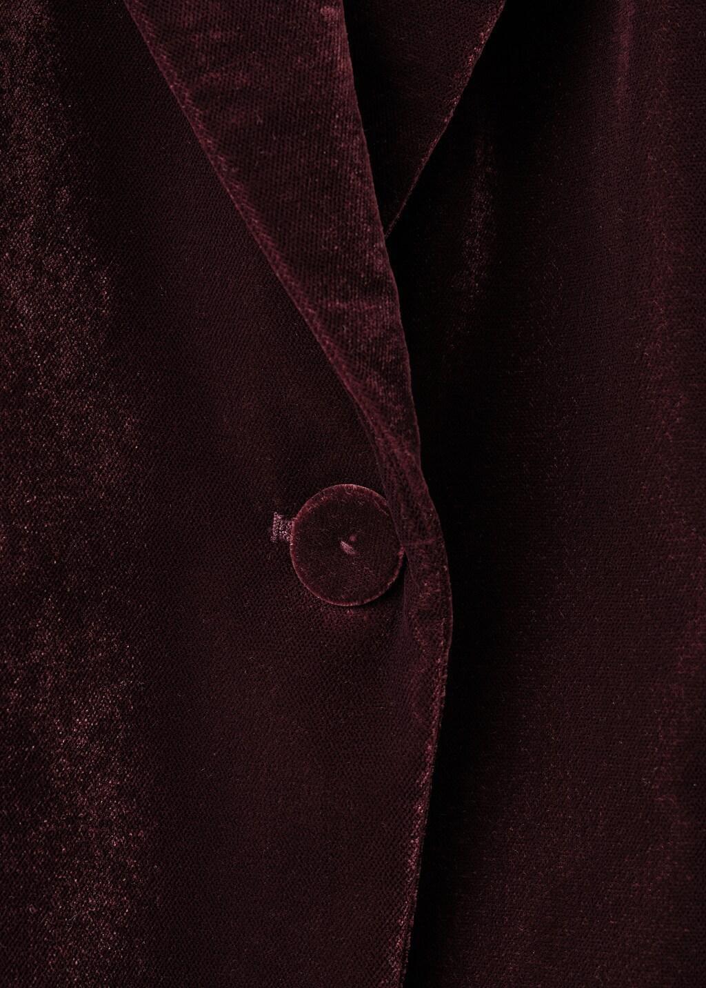 Red Structured Velvet Blazer, 0201_76, large image number 4