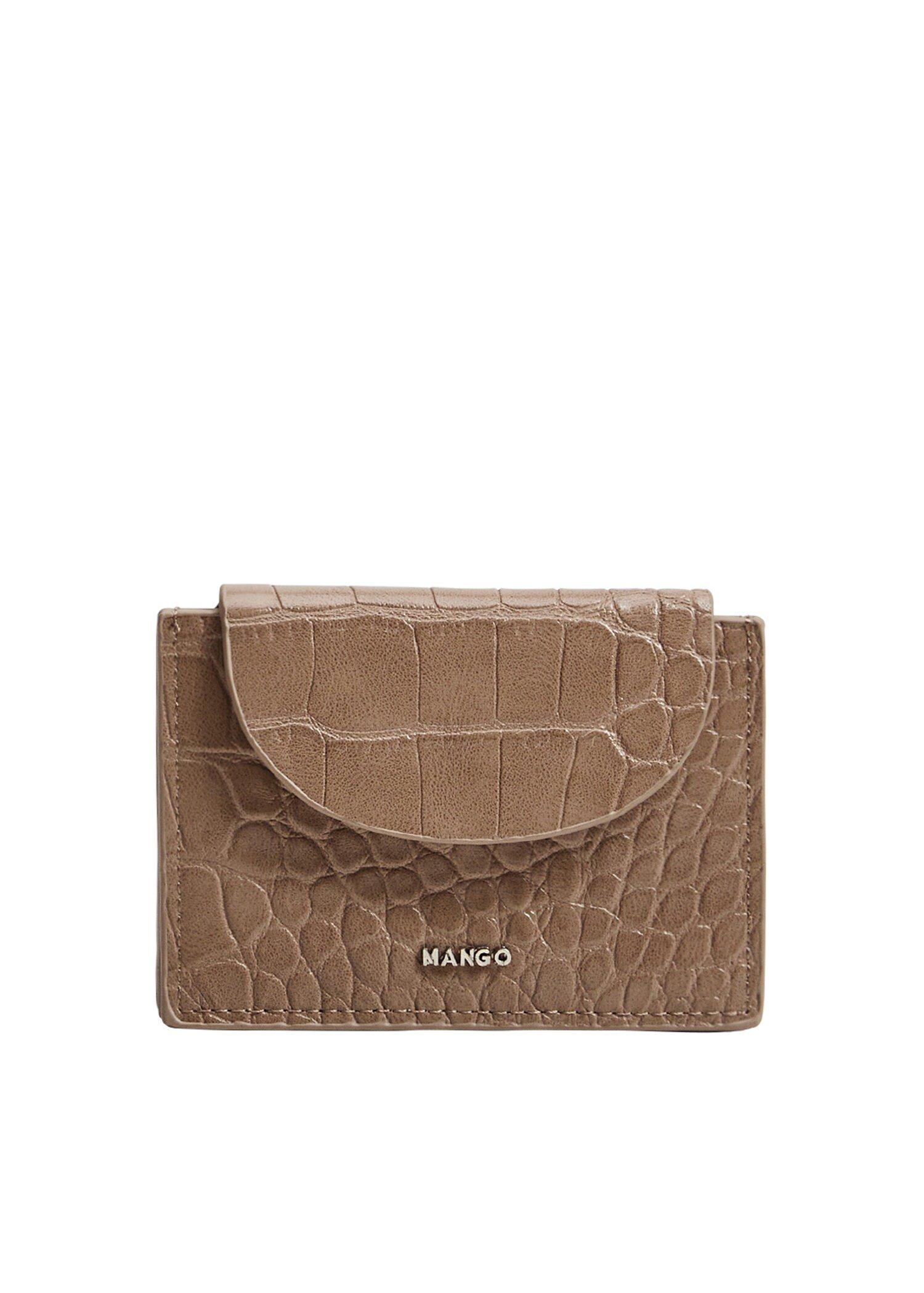 Medium Brown Croc-Effect Card Holder, Women, , large image number 0