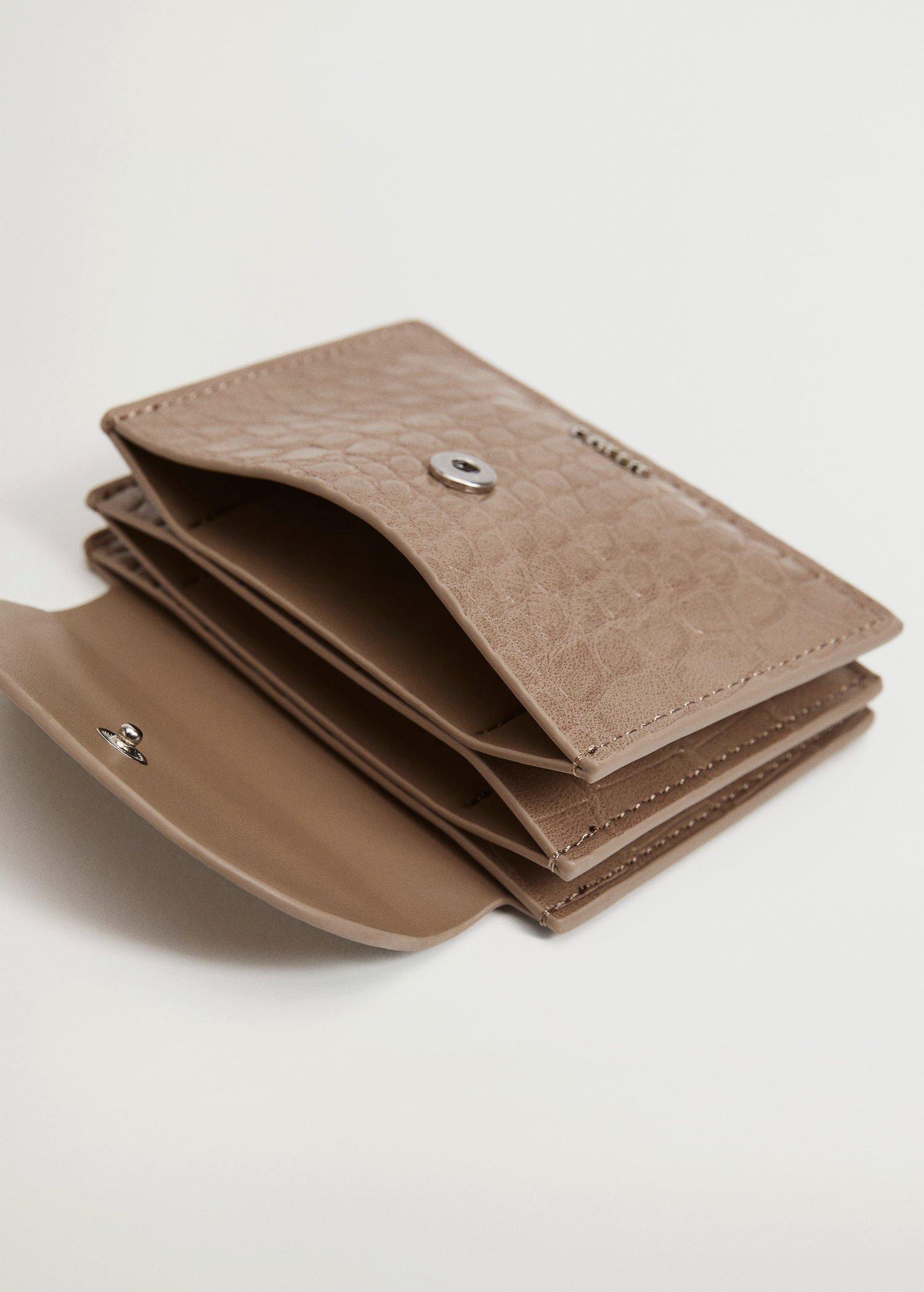 Medium Brown Croc-Effect Card Holder, Women, , large image number 1