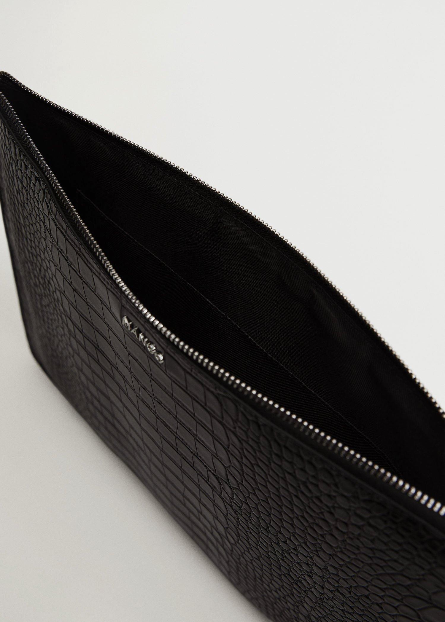 Black Croc-Effect Laptop Case, Women, , large image number 1
