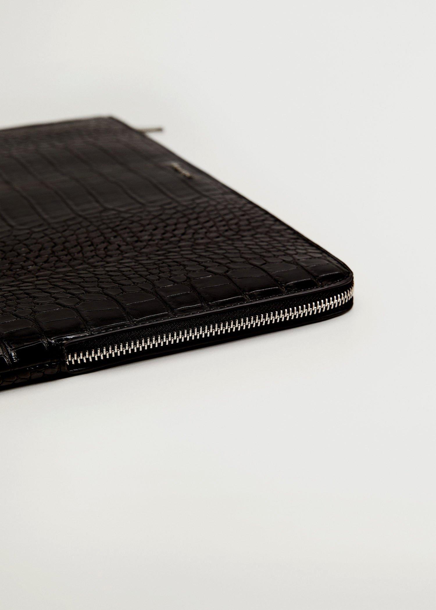 Black Croc-Effect Laptop Case, Women, , large image number 2
