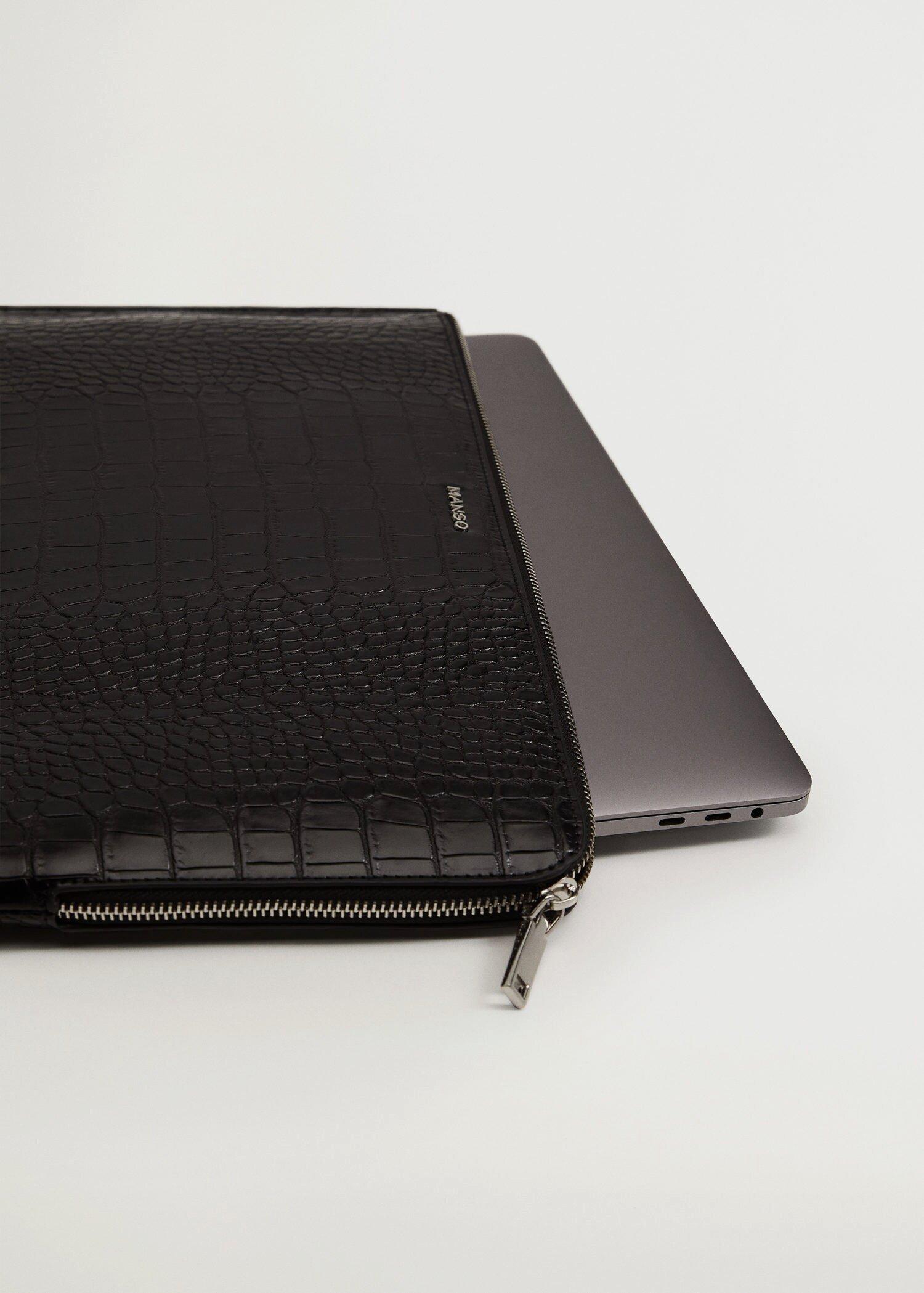 Black Croc-Effect Laptop Case, Women, , large image number 3