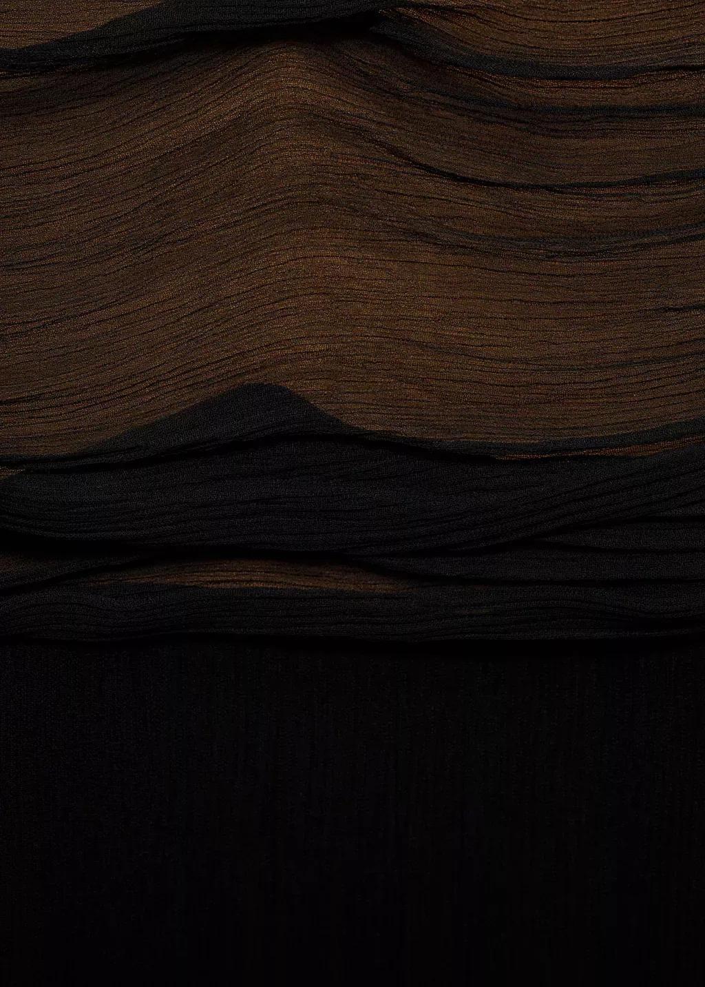 Black Contrasting Textured Dress, , large image number 4