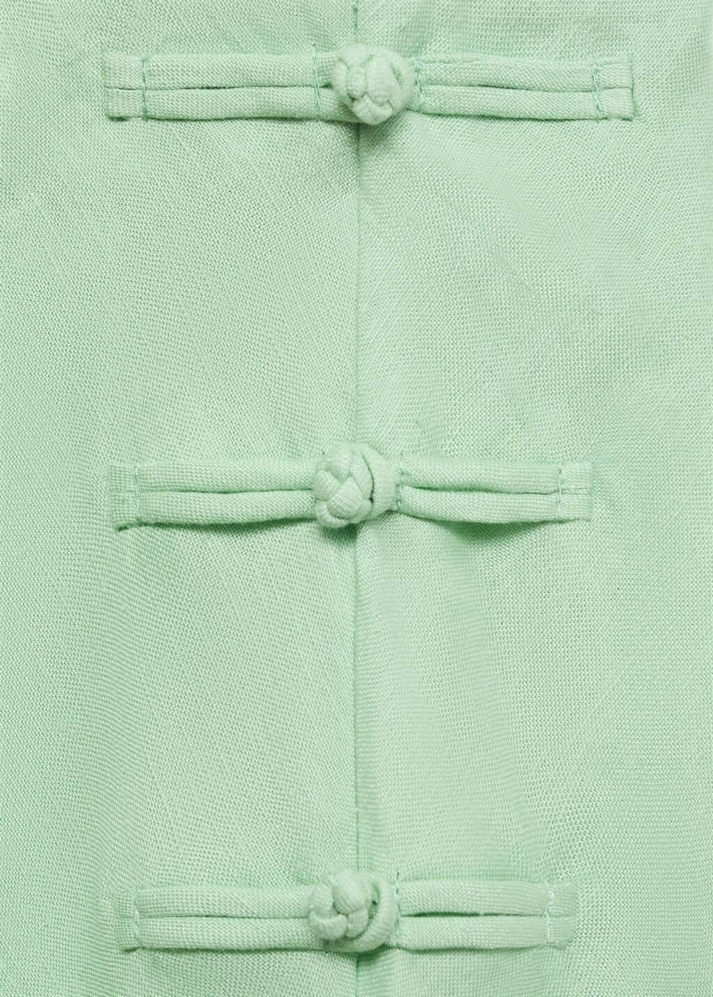 Green Linen-Blend Straight Skirt, , large image number 4