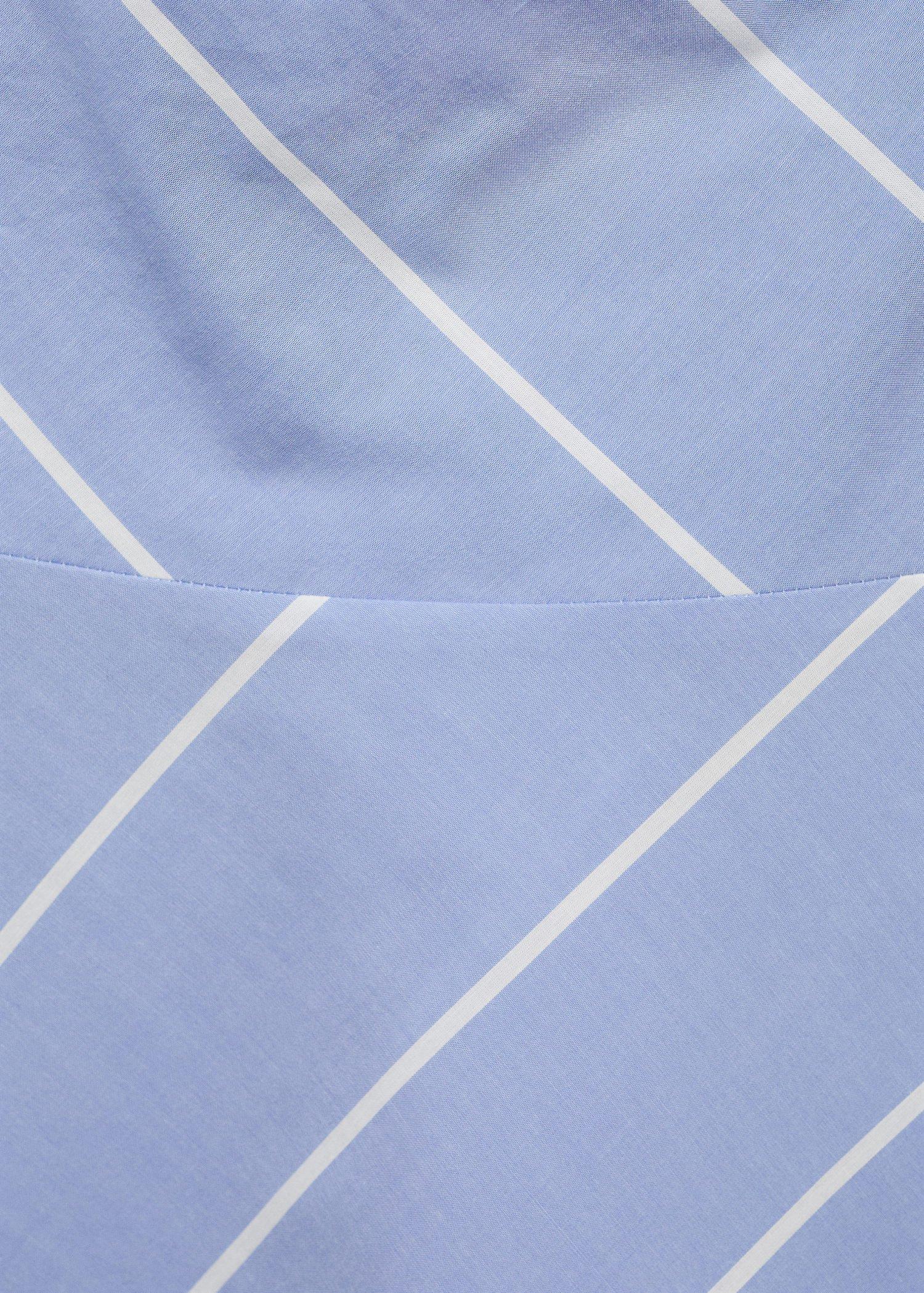 Blue Asymmetrical Striped Dress With Knot, , large image number 4