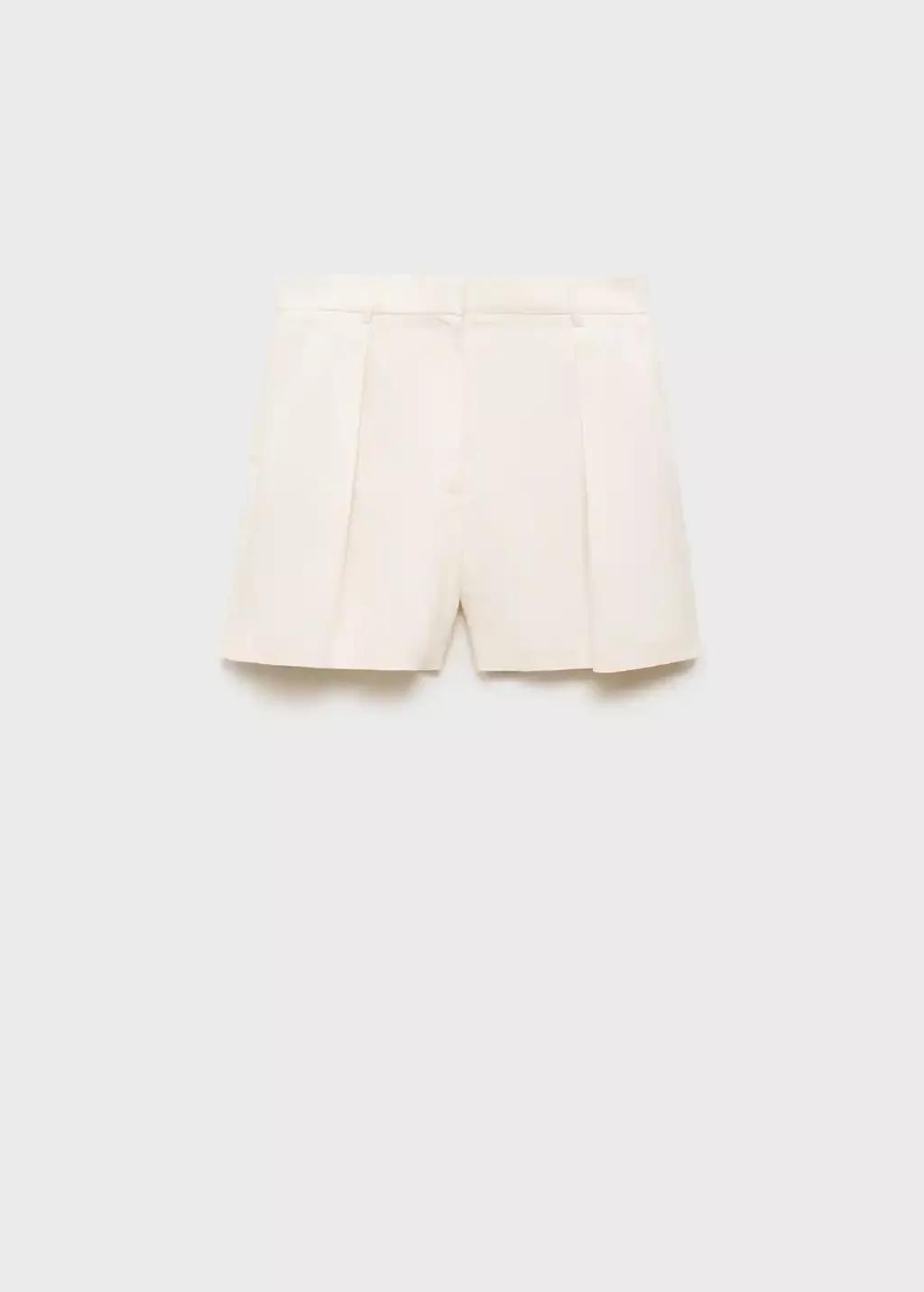 White Linen-Blend Suit Bermuda Shorts, , large image number 3