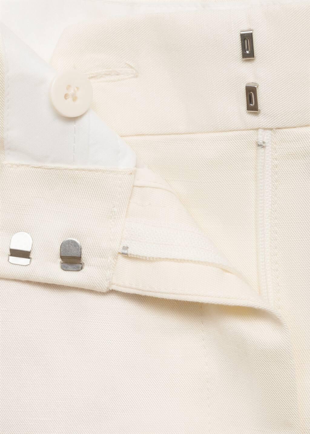 White Linen-Blend Suit Bermuda Shorts, , large image number 4